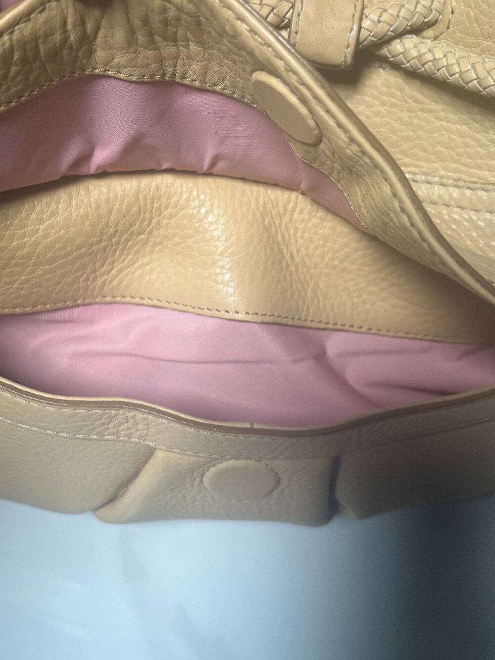 Cole Haan Village SP06 Beige Pebbled Leather Hobo Shoulder Bag Y2K - Picture 13 of 16